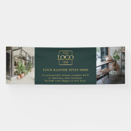 Modern Minimalist Green Custom Business Logo  Banner