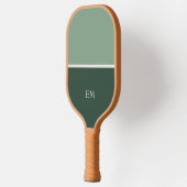 Modern Minimalist Green Monogrammed Initials Pickleball Schläger (Links)