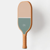 Modern Minimalist Green Monogrammed Pickleball Schläger (Links)