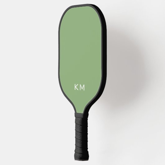 Modern Minimalist Green Monogrammed Pickleball Schläger (Links)