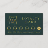 Modern Minimalist Green Professional Logo Reward Treuekarte (Vorderseite)