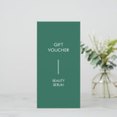 Modern Minimalist Green QR Code Gift Certificate (Stehend Vorderseite)