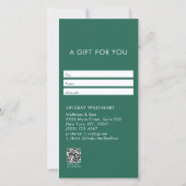 Modern Minimalist Green QR Code Gift Certificate (Rückseite)