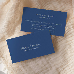 Modern minimalist handgeschriebene Schrift Navy Bl Visitenkarte