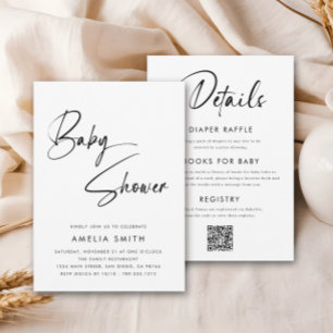 Modern minimalist handgeschriebene Schriftart Schw Einladung