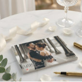 Modern Minimalist Handwritten Script Photo Wedding Dankeskarte