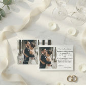 Modern Minimalist Handwritten Script Photo Wedding Dankeskarte