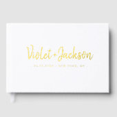 Modern minimalist handwritten script wedding gästebuch (Vorderseite)
