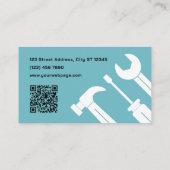 Modern minimalist handyman Business Card Visitenkarte (Rückseite)