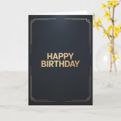Modern Minimalist Happy Birthday Card for men Karte (Gelbe Blume)
