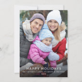 Modern Minimalist Happy Holidays Family Photo Card Einladung (Vorderseite)
