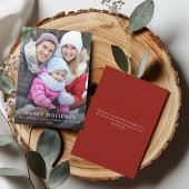 Modern Minimalist Happy Holidays Family Photo Card Einladung