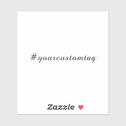 Modern Minimalist Hashtag Sticker (Blatt)