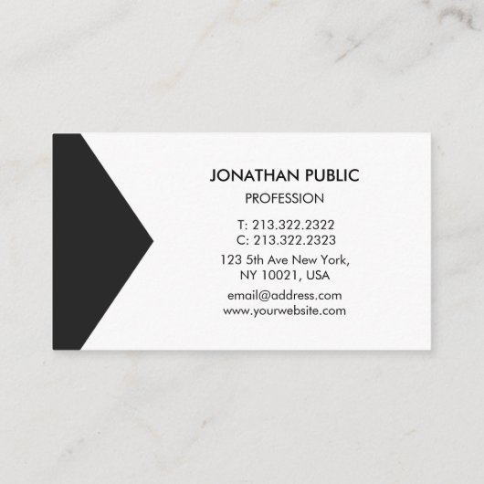 Modern Minimalist High Contrast Diagonal Split Bus Visitenkarte (Rückseite)