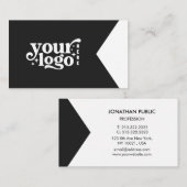 Modern Minimalist High Contrast Diagonal Split Bus Visitenkarte (Vorne/Hinten)