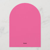 Modern Minimalist Hot Pink and White Arch Wedding Einladung (Rückseite)
