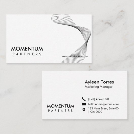 Modern Minimalist Innovation Company Sleek White Visitenkarte (Vorne/Hinten)