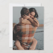 Modern Minimalist Ivory Custom Photo Wedding Invit Einladung (Rückseite)