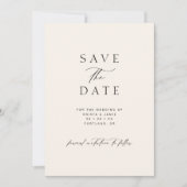 Modern Minimalist Ivory QR Code Photo Wedding Save The Date (Vorderseite)