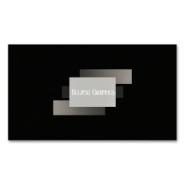 Modern Minimalist Layered Geometric Grey Black Magnetische Visitenkarte