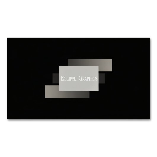 Modern Minimalist Layered Geometric Grey Black Magnetische Visitenkarte (Vorderseite)