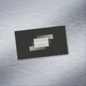 Modern Minimalist Layered Geometric Grey Black Magnetische Visitenkarte (Beispiel)