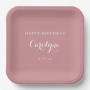 Modern minimalist lila Geburtstag Pappteller
