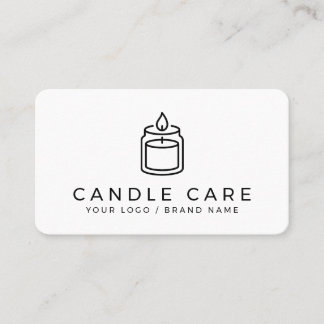 Modern Minimalist Line Art Candle Care Instruction Visitenkarte