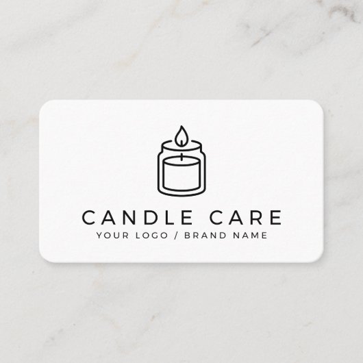 Modern Minimalist Line Art Candle Care Instruction Visitenkarte (Vorderseite)