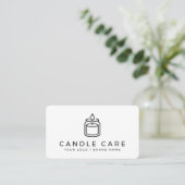 Modern Minimalist Line Art Candle Care Instruction Visitenkarte (Stehend Vorderseite)