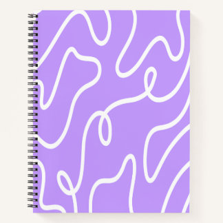 Modern Minimalist Line Art Lavender Purple Wavy Notizblock