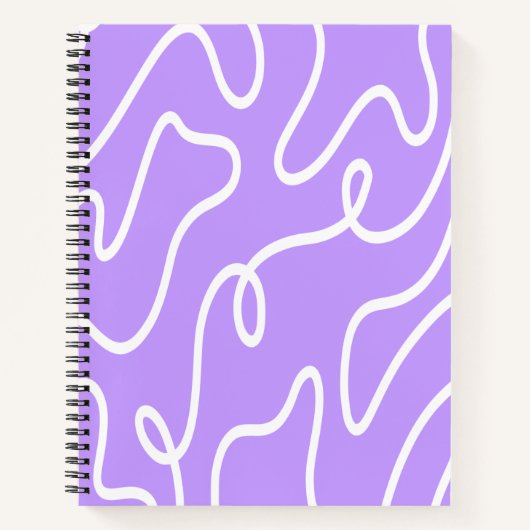 Modern Minimalist Line Art Lavender Purple Wavy Notizblock (Vorderseite)