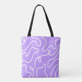 Modern Minimalist Line Art Lavender Purple Wavy Tasche (Rückseite)