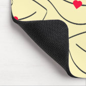 Modern Minimalist Line Art Lips Sunshine Yellow Mousepad (Ecke)