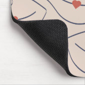 Modern Minimalist Line Art Lips Terracotta Red Mousepad (Ecke)