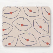 Modern Minimalist Line Art Lips Terracotta Red Mousepad (Vorne)