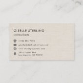 Modern Minimalist Linen Visitenkarte (Rückseite)