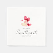 Modern Minimalist Little Sweetheart Baby Shower Serviette (Vorderseite)