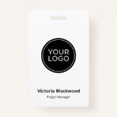 Modern Minimalist Logo ID Badge | Custom Company  Ausweis (Vorderseite)