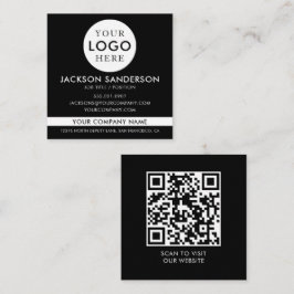 Modern Minimalist Logo Professional Black White Quadratische Visitenkarte