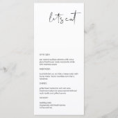 Modern Minimalist Long Let's Eat Wedding Menu Menükarte (Vorderseite)