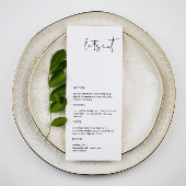 Modern Minimalist Long Let's Eat Wedding Menu Menükarte
