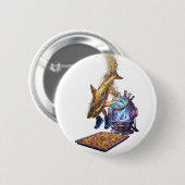 Modern Minimalist Luxury Cyber Shark - Neon Aesthe Button (Vorne & Hinten)