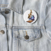 Modern Minimalist Luxury Cyber Shark - Neon Aesthe Button (Beispiel)