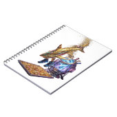 Modern Minimalist Luxury Cyber Shark - Neon Aesthe Notizblock (Linke Seite)