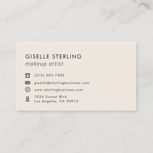 Modern Minimalist Makeup Artist Rose Gold Visitenkarte (Rückseite)