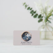 Modern Minimalist Martial Arts Yin Yang Karate  Visitenkarte (Stehend Vorderseite)