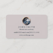 Modern Minimalist Martial Arts Yin Yang Karate  Visitenkarte (Rückseite)