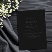 Modern Minimalist Matte Black Wedding Einladung