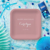 Modern Minimalist Mauve Birthday Pappteller (Party)